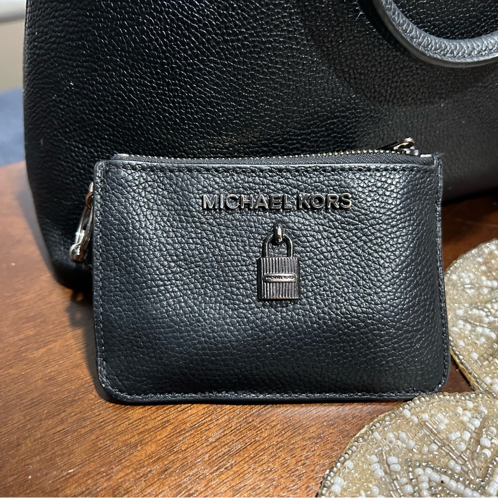 Michael Kors Jet Set Travel Small Zip Coin Pouch ID Holder in Saffiano Leather